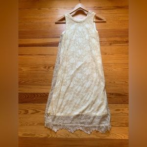 Custom tailor-made champagne lace sheath dress